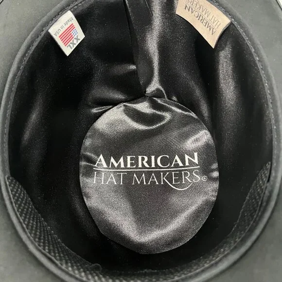 Draco Waterproof Hat Sz XXL American Hat Makers Black Leather Rock Top Steampunk